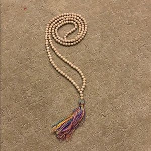 Long beaded tassel necklace!